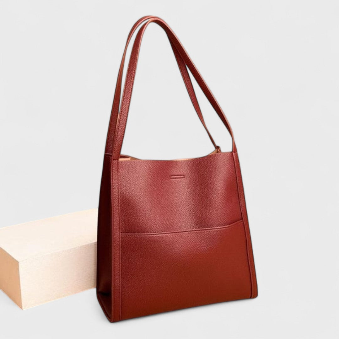 Stefania | Bolso bandolera de piel auténtica en color liso