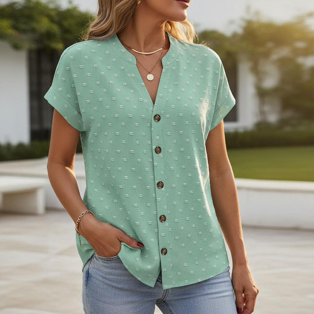 Marta – Blusa con botones y motivo en relieve