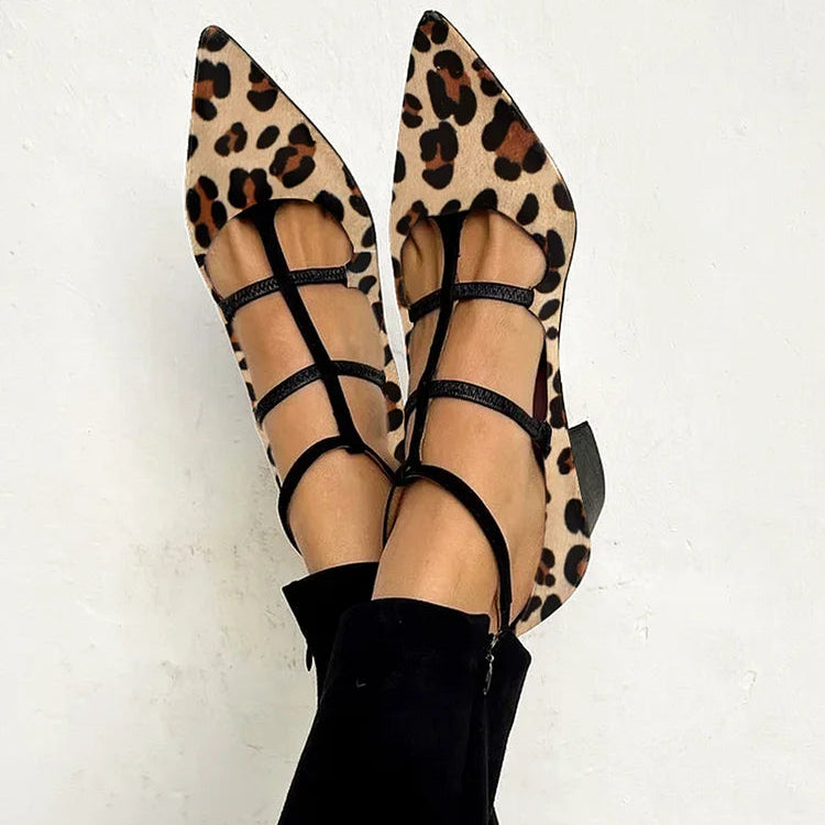 Bridget | Zapatos de tacón con correa con estampado de leopardo