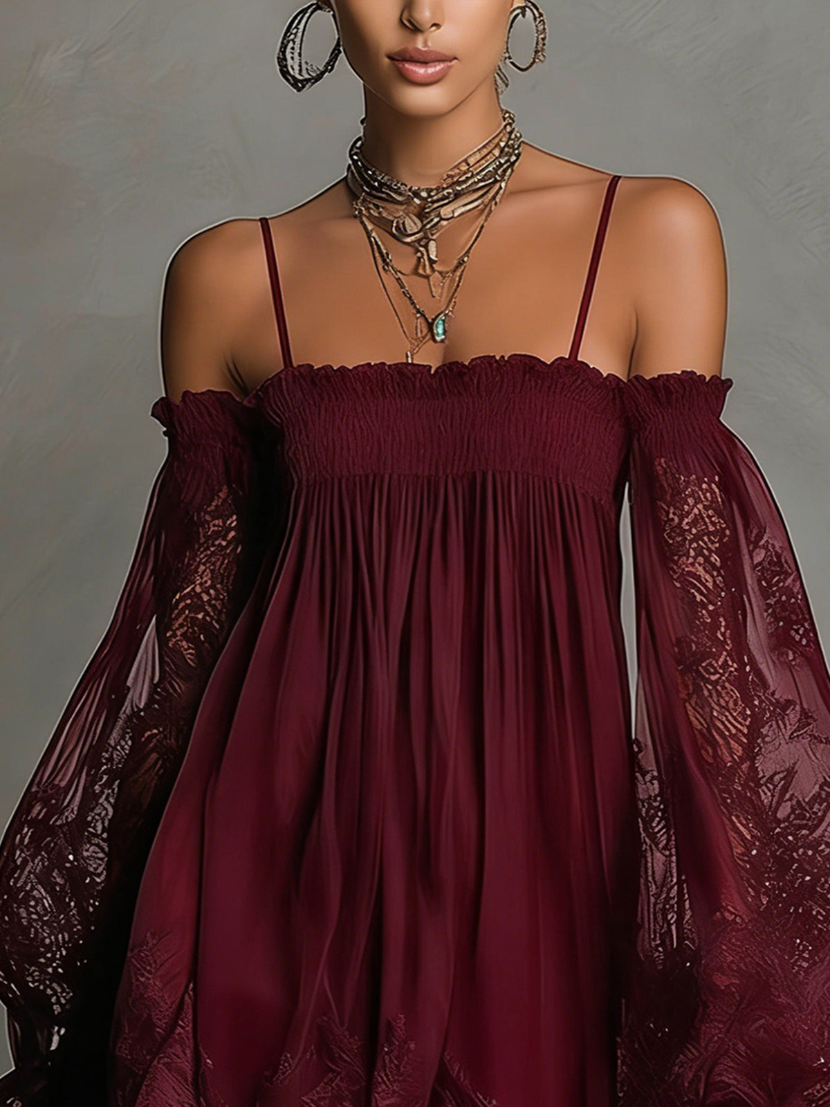 Noemi | Vestido corto de gasa azul