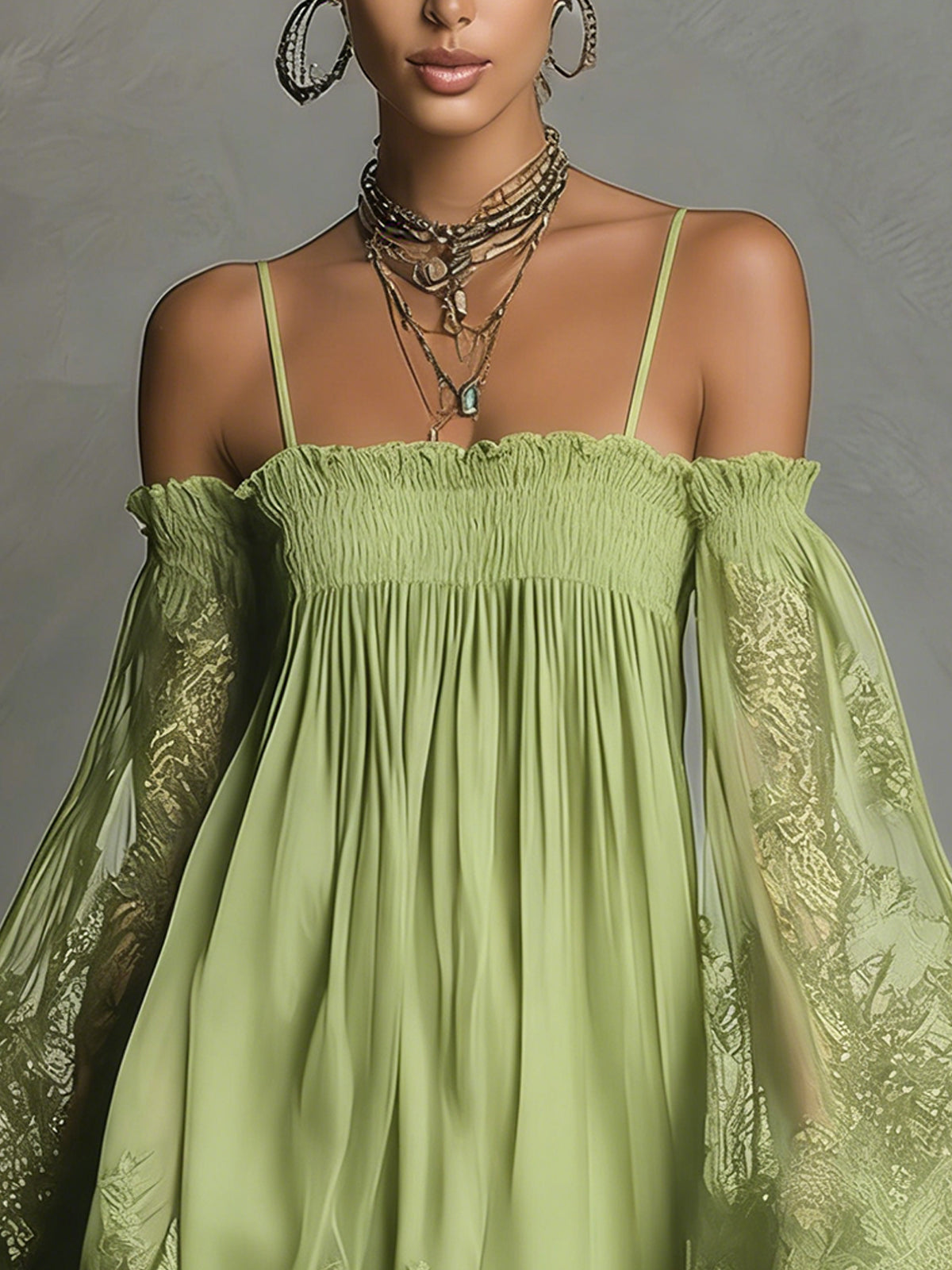 Noemi | Vestido corto de gasa azul