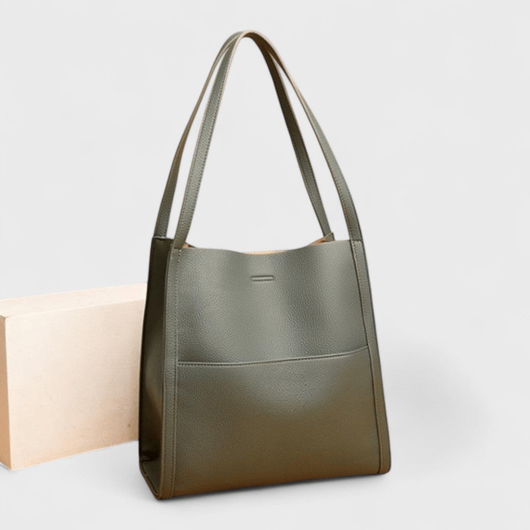 Stefania | Bolso bandolera de piel auténtica en color liso