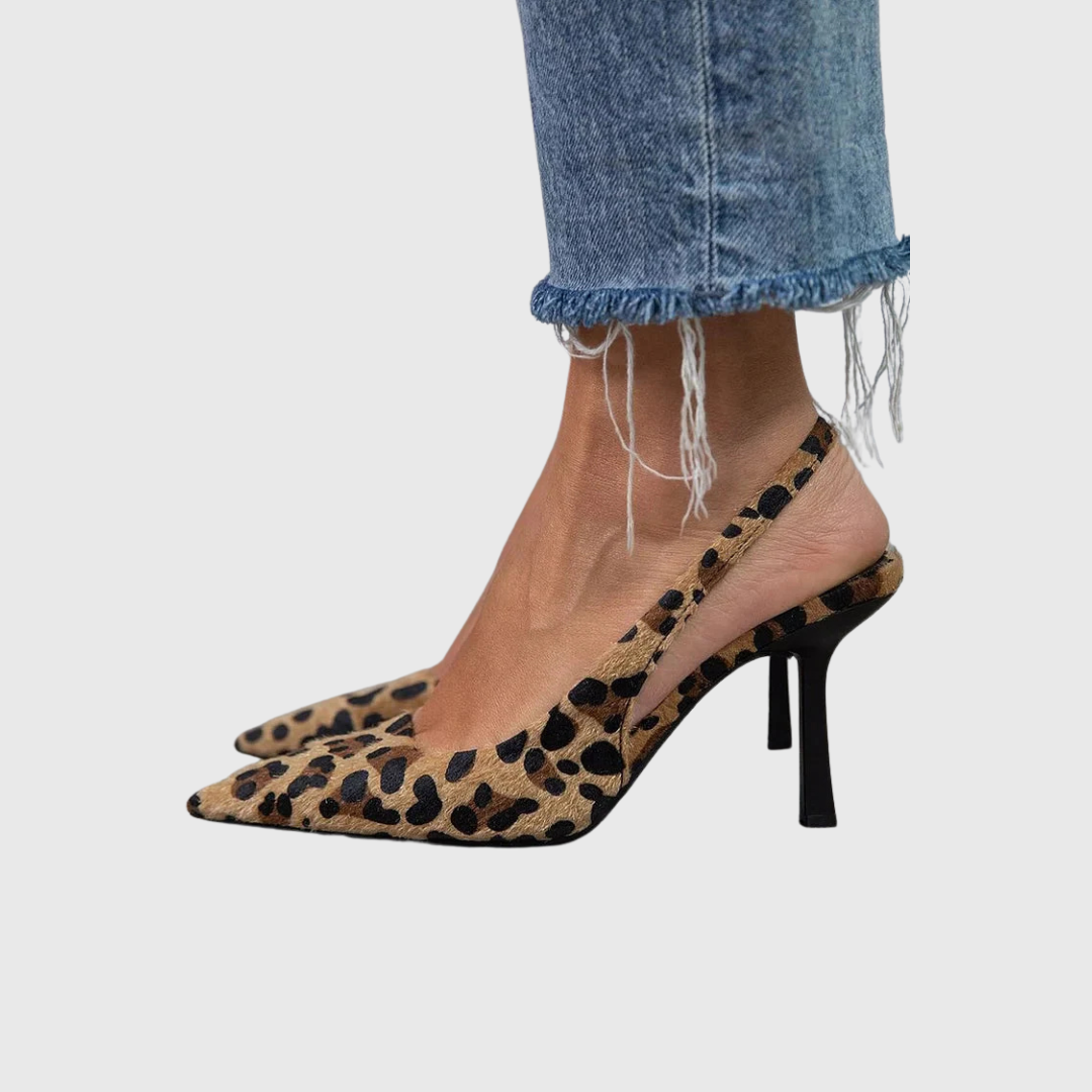 Lorena | Zapatos de tacón con estampado de leopardo
