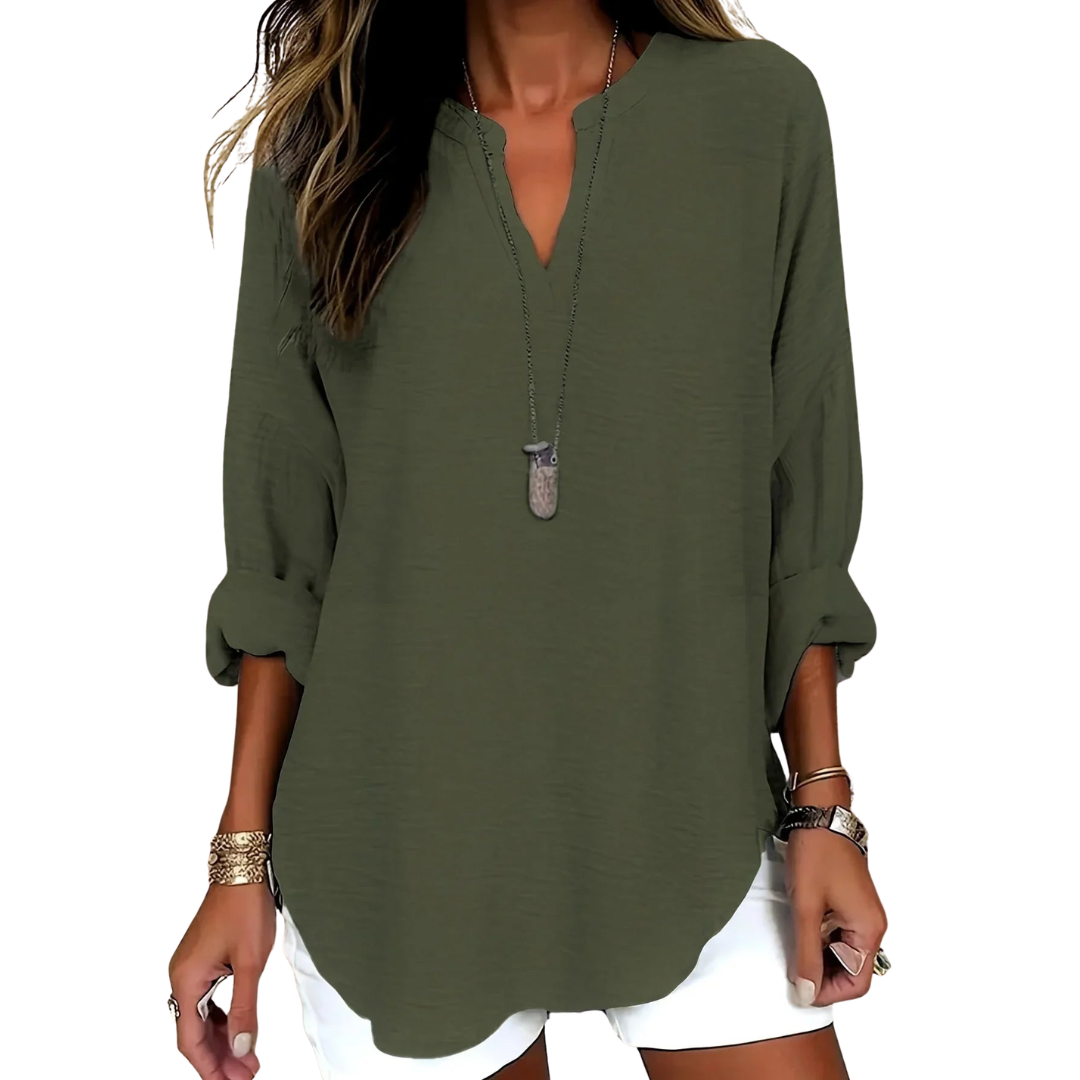 Bea | Blusa con cuello en V y tejido suave