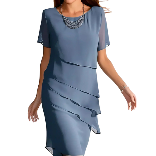 Anastasia | Vestido midi lujoso con capas