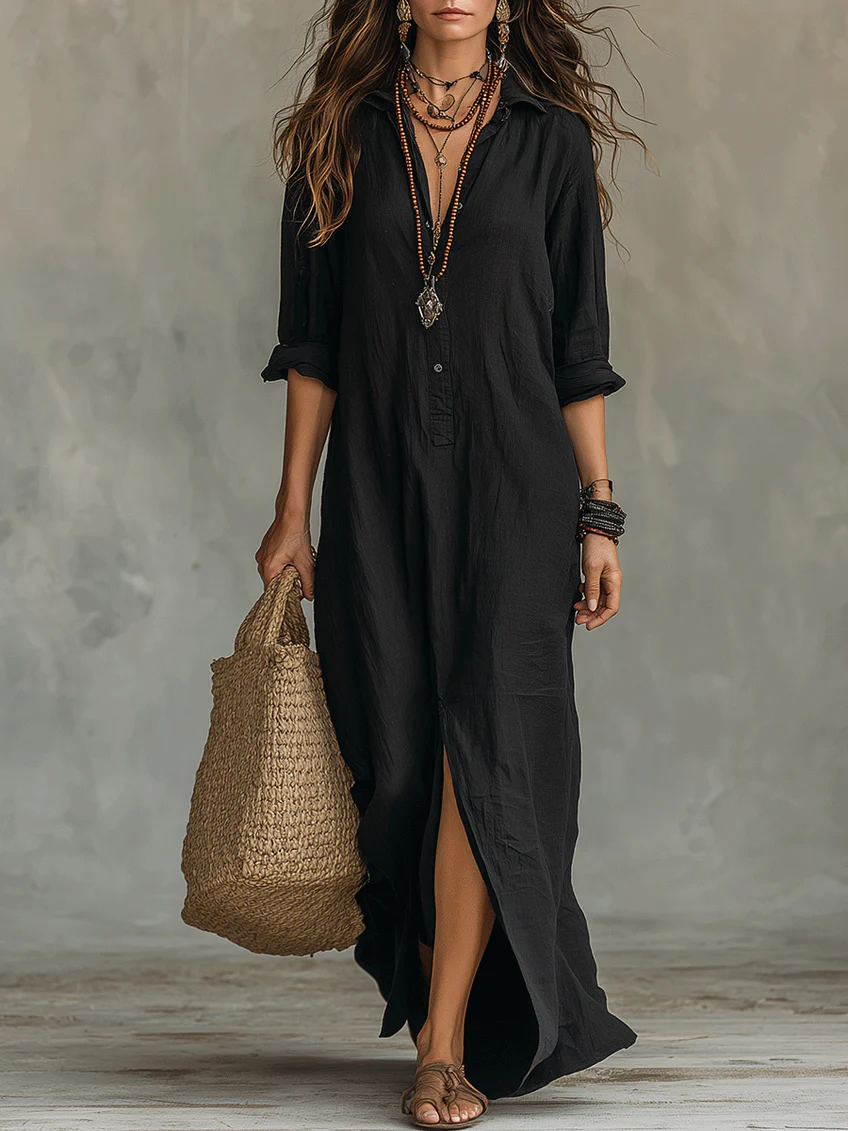 Sol | Vestido largo con botones