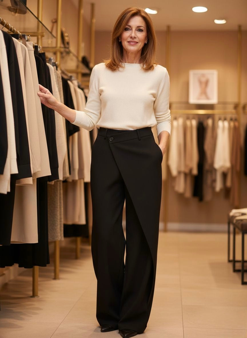 Julia | Pantalones de pierna ancha con corte fluido