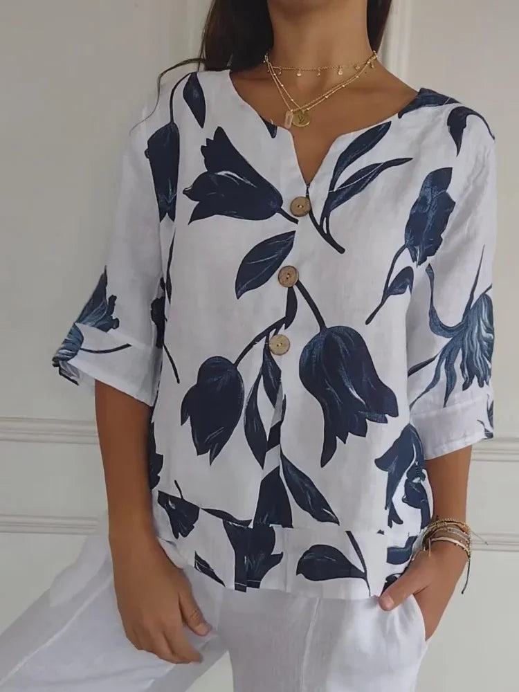 Fiona | Blusa floral elegante y ligera