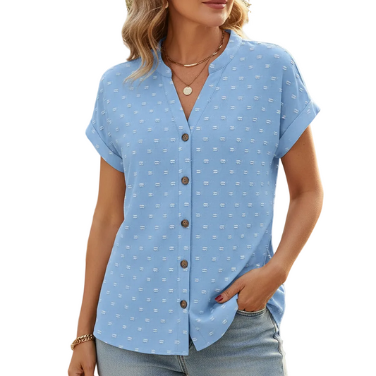 Marta – Blusa con botones y motivo en relieve